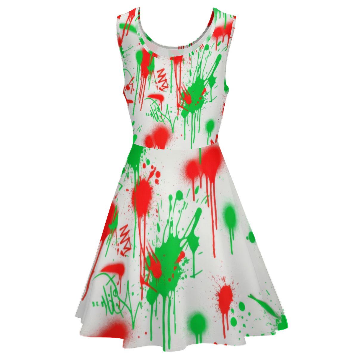 Heartbeat & Splatter Wide Skater Dress