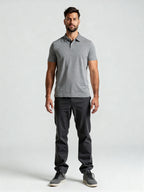 Shadow Stripe Polo — on-model