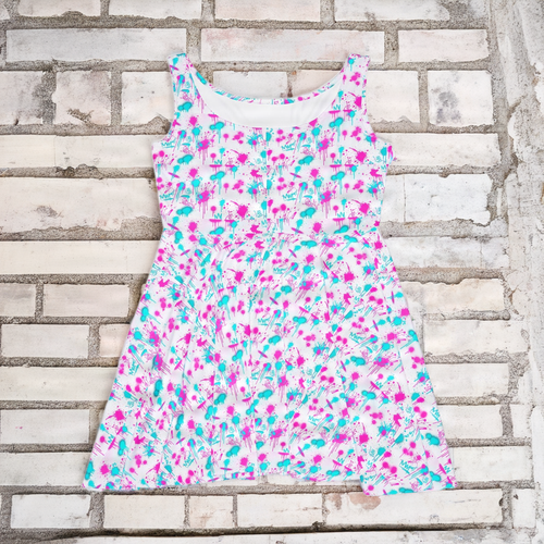 Floral Watercolor Skater Dress