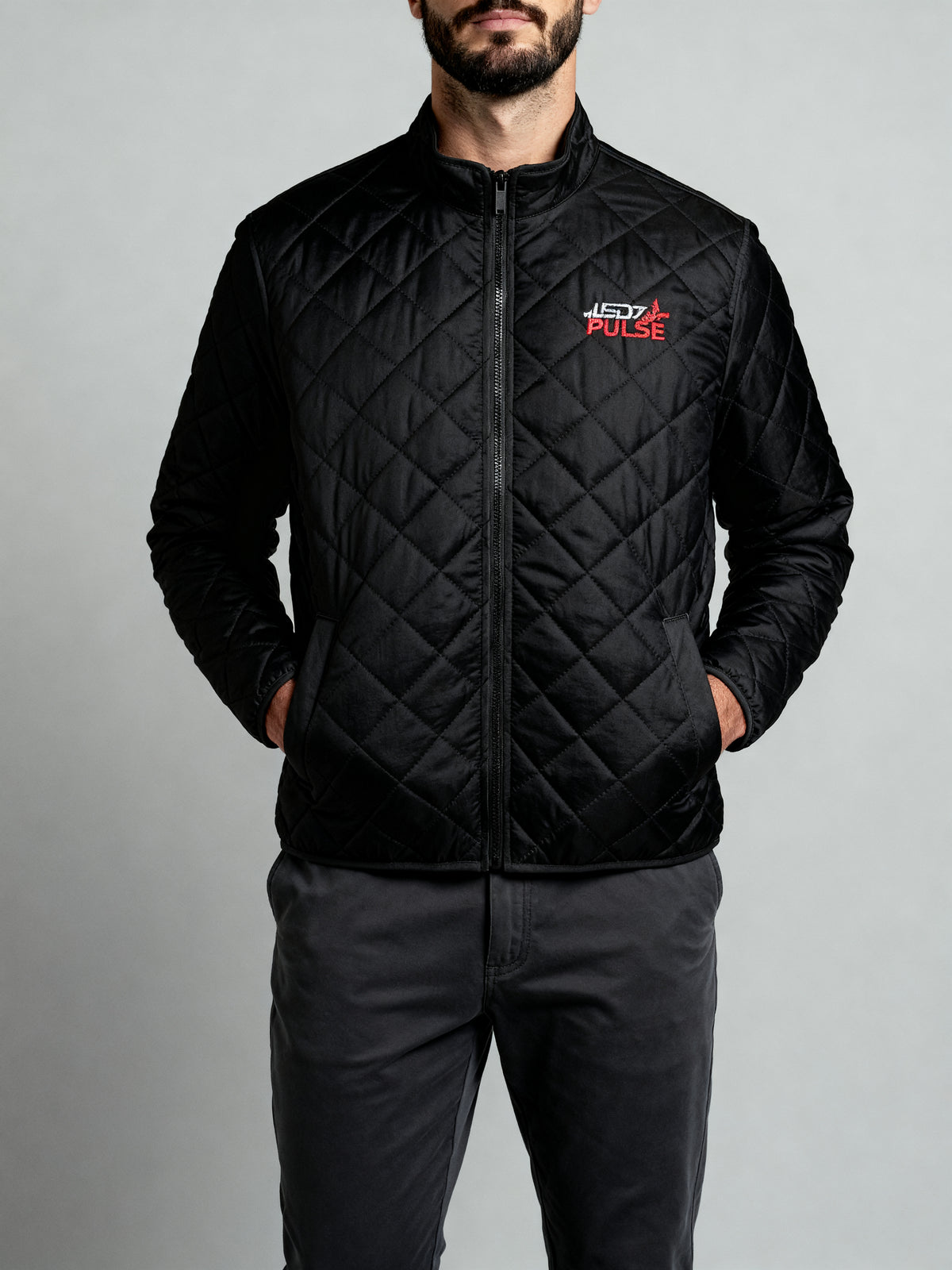 Quilted Full-Zip Jacket — on-model