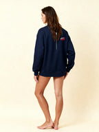 Heavyweight Half-Zip Pullover — on-model