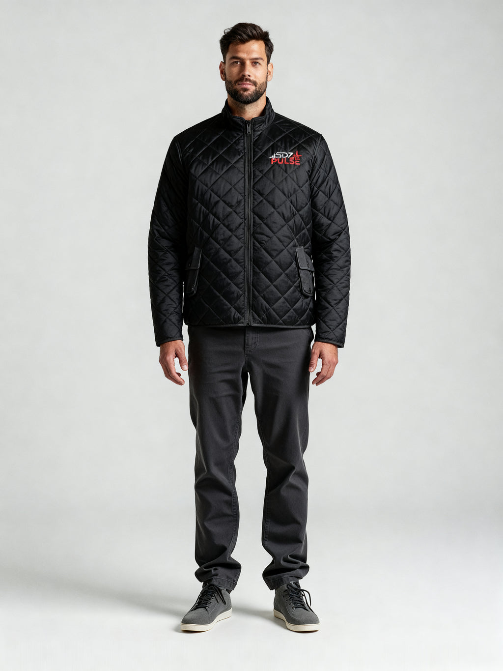 Quilted Men’s Full‑zip Jacket — on-model
