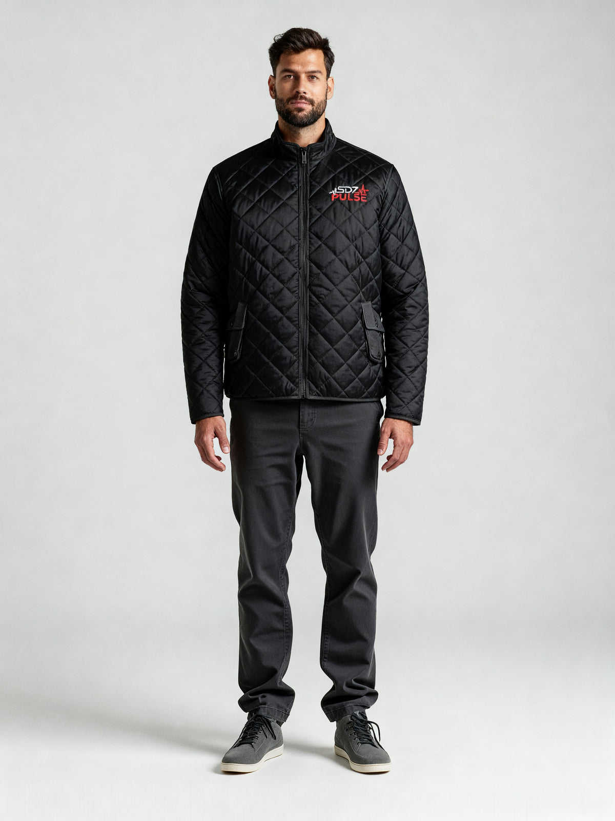 Quilted Men’s Full‑zip Jacket — on-model