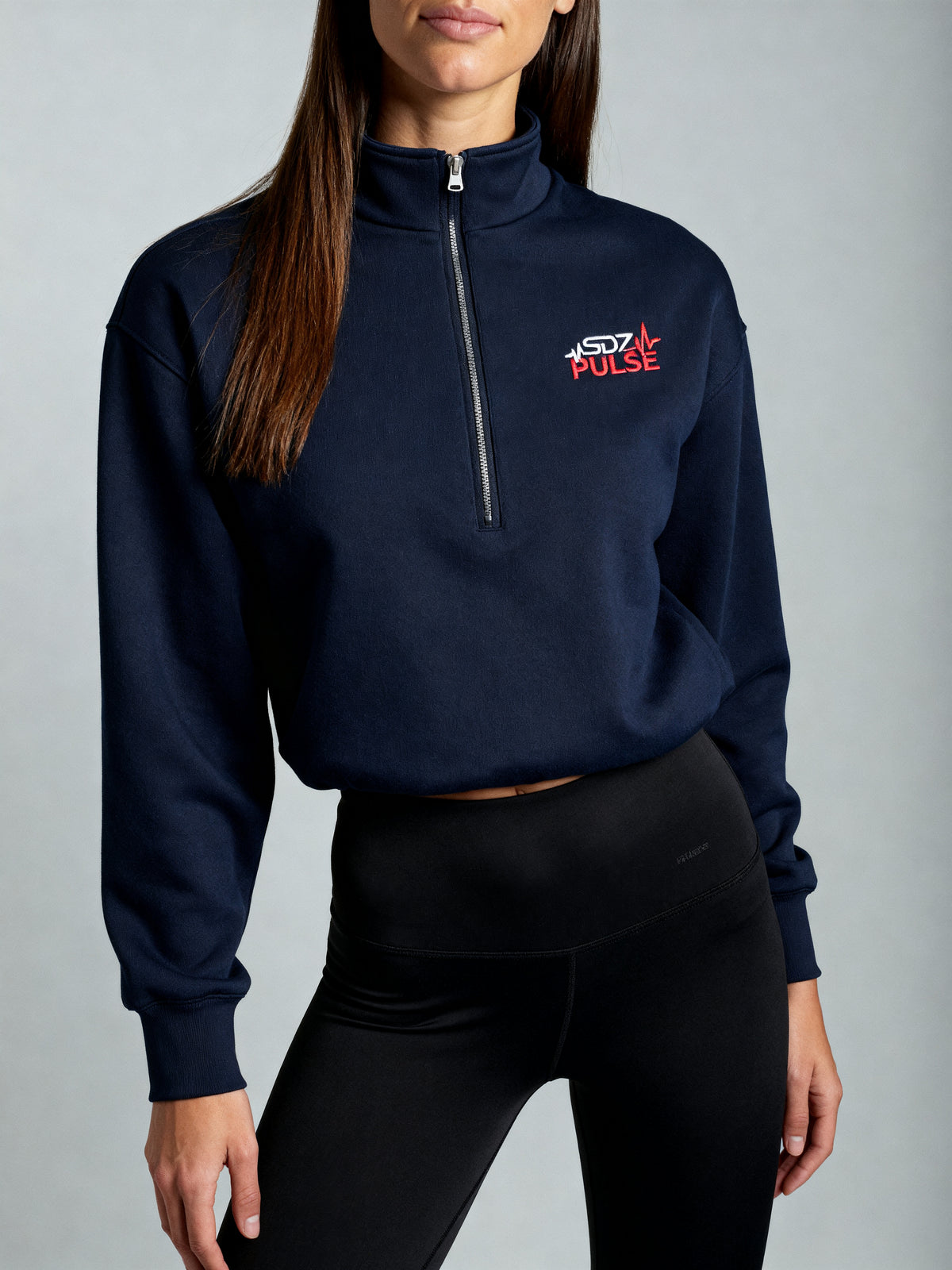 Heavyweight Half-Zip Pullover — on-model