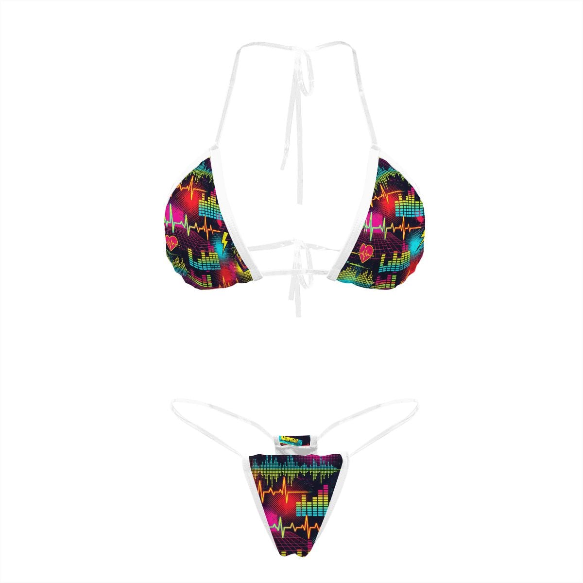 Red & Black Splatter Bikini with Clear Straps
