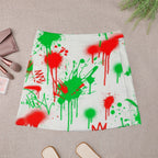 Red & Black Splatter Mini Skirt