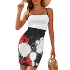 Heartbeat Print Flat Collar Bodycon Dress