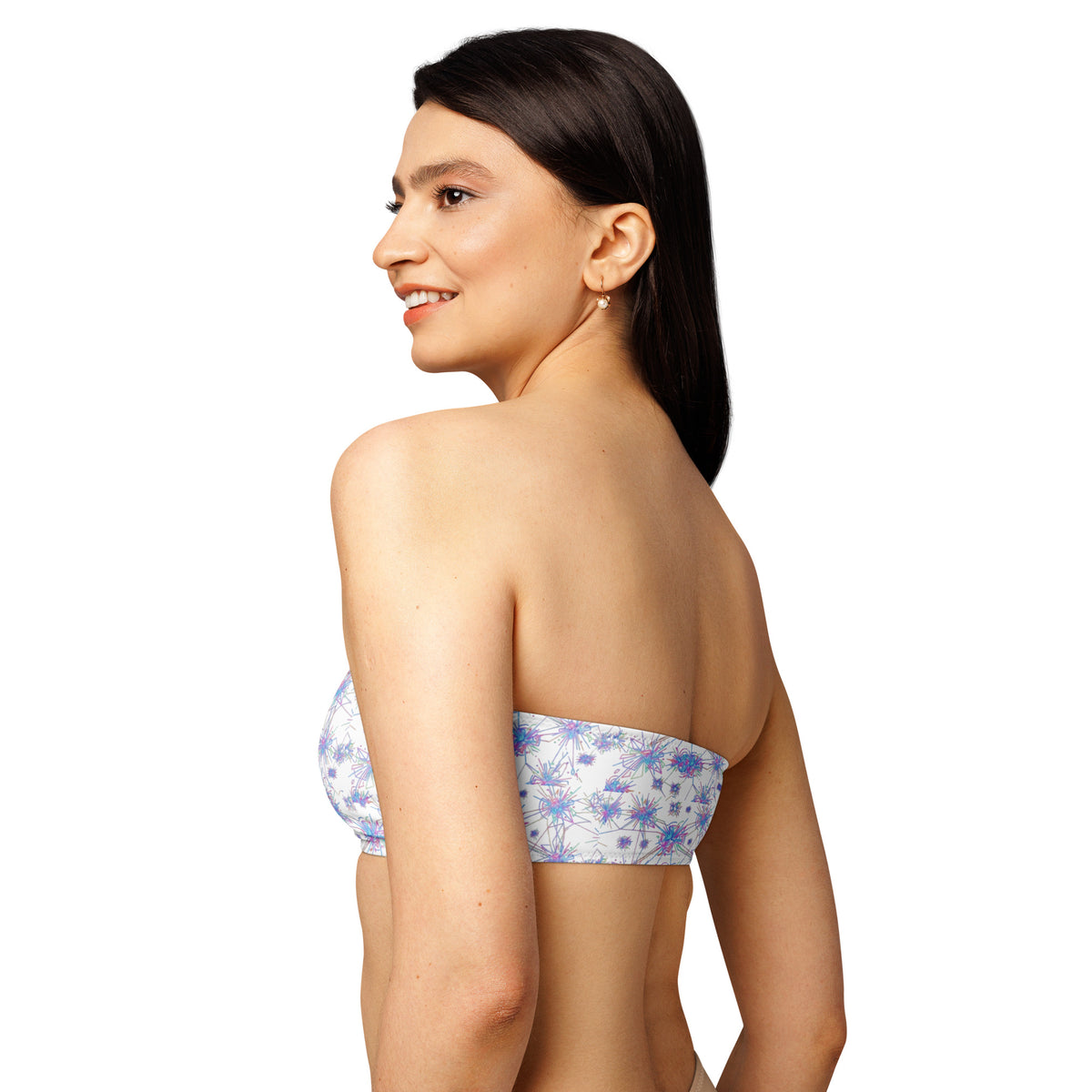 Shore Bandeau Bikini Top — Pulse Splatter Print