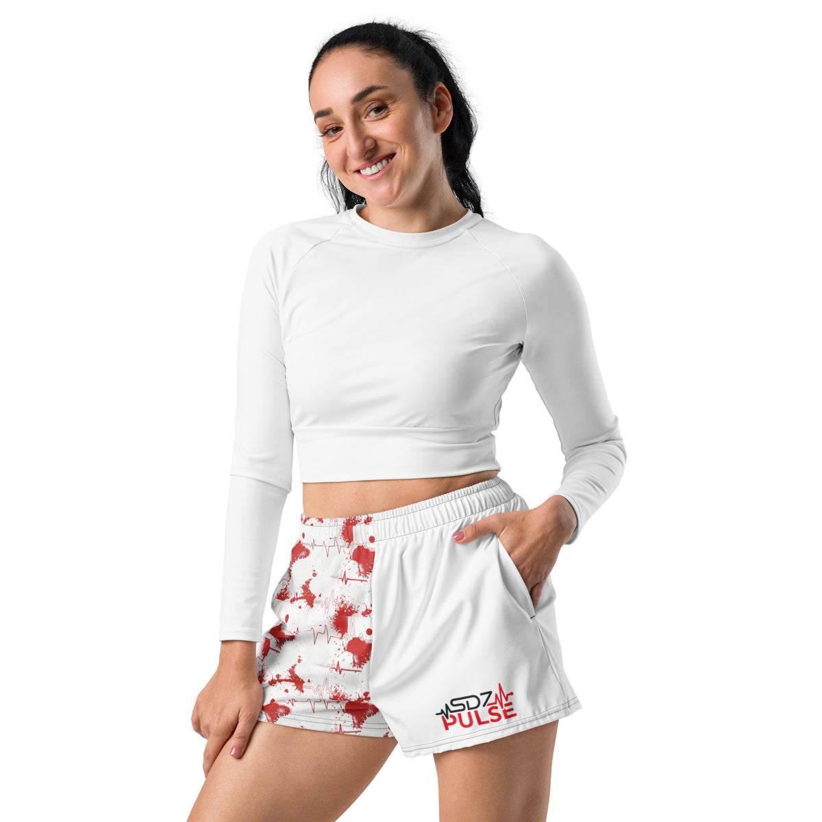 Unisex Split Athletic Shorts — Pulse Splatter Print