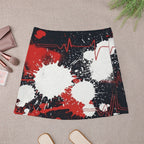 Red & Black Splatter Mini Skirt