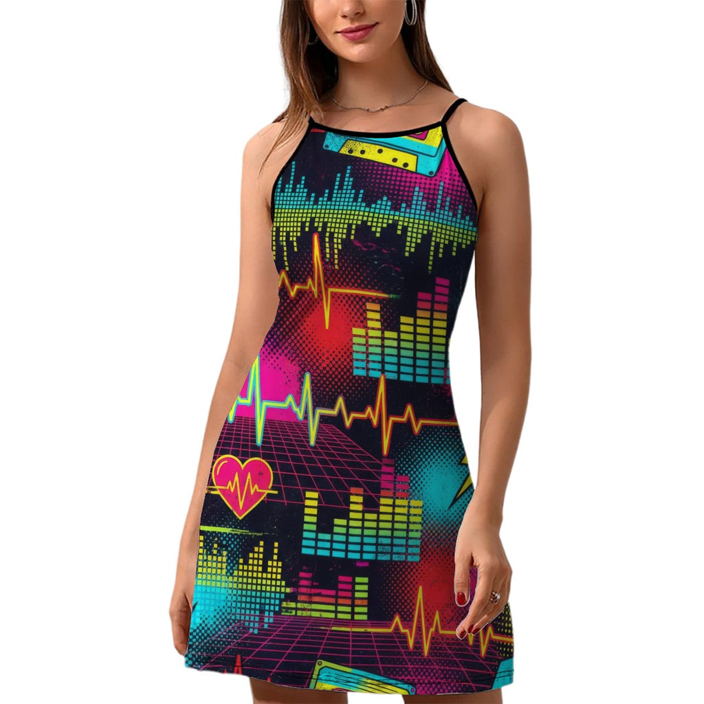 Black & Red Paint Splatter Slip Dress