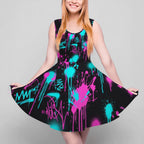 Heartbeat & Splatter Wide Skater Dress