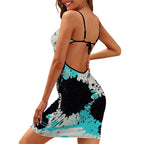 Heartbeat Grid Bodycon Slip Dress