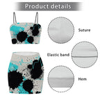 Black Splatter Heartbeat Crop Tank & Skirt Set