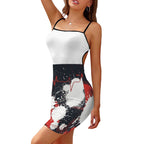 Heartbeat Print Flat Collar Bodycon Dress