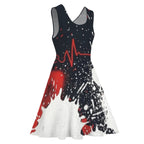 Heartbeat & Splatter Wide Skater Dress