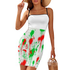Heartbeat Print Flat Collar Bodycon Dress