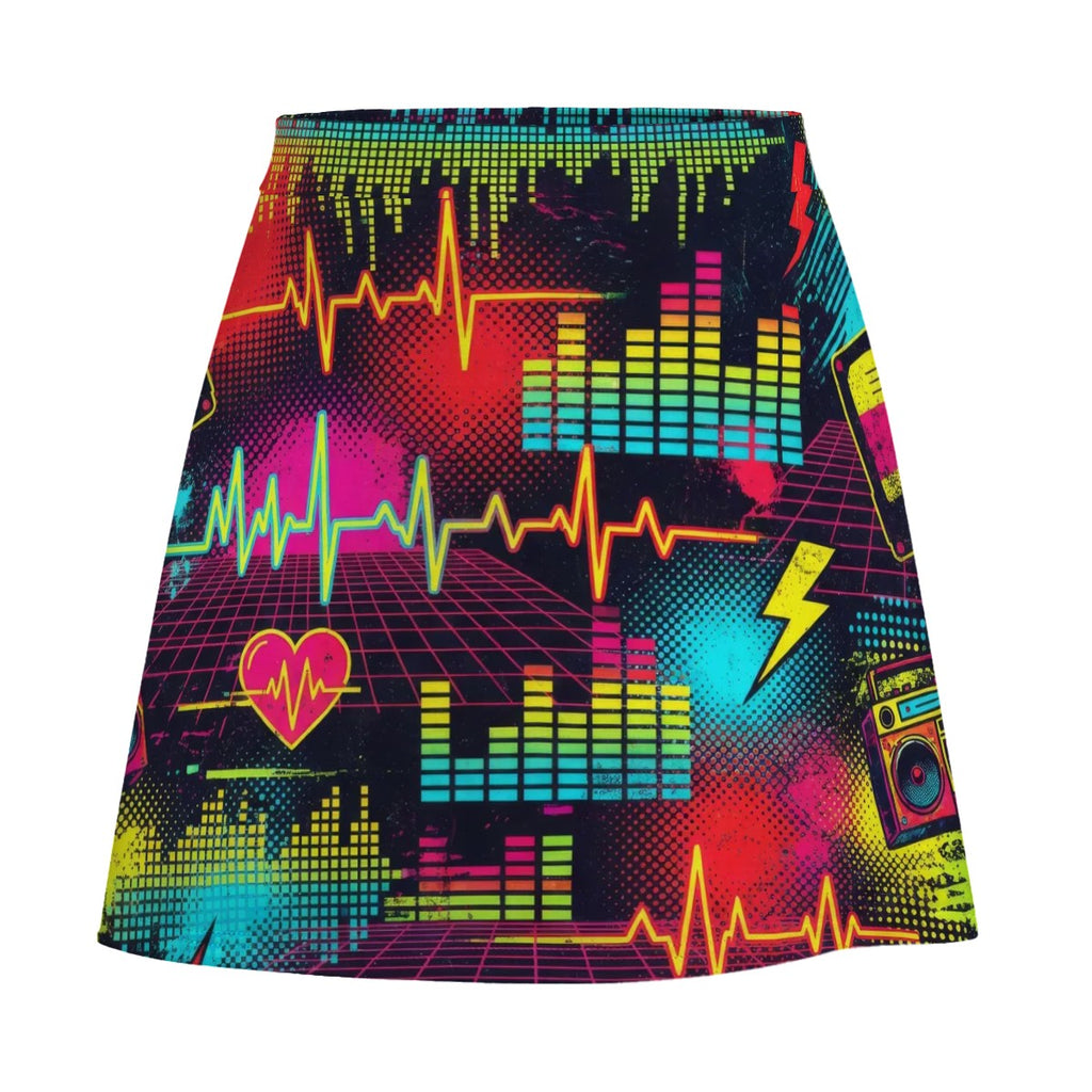 Red & Black Splatter Mini Skirt