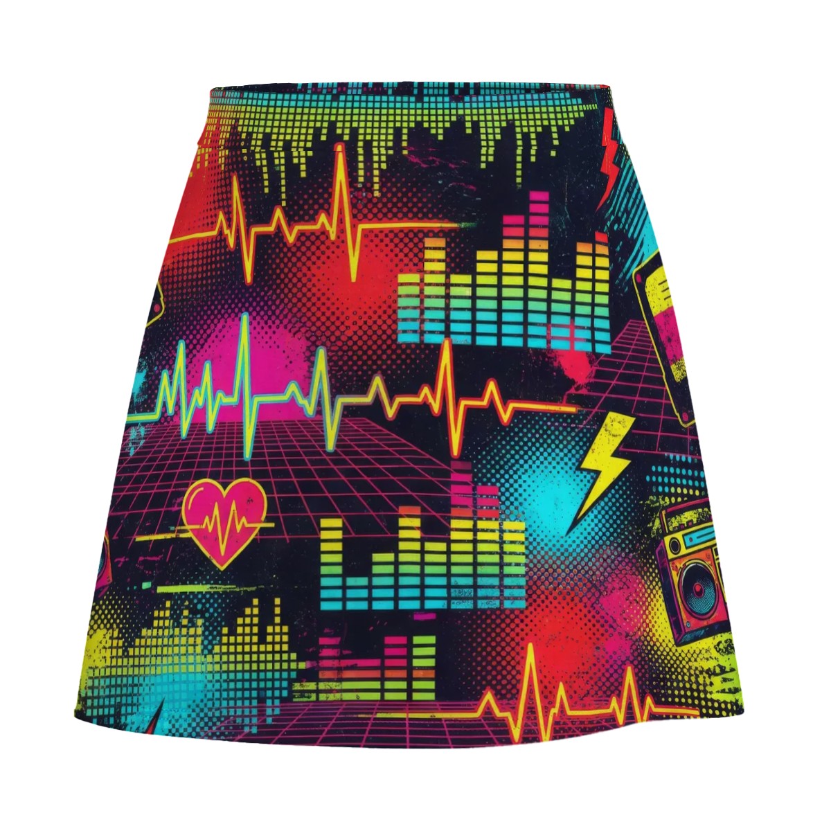 Red & Black Splatter Mini Skirt