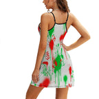 Black & Red Paint Splatter Slip Dress