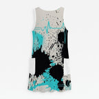 Red Splash Print Sleeveless Dress with Pockets
