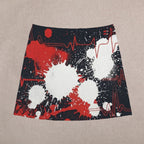 Red & Black Splatter Mini Skirt