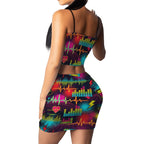 Black Splatter Heartbeat Crop Tank & Skirt Set