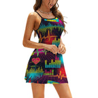 Black & Red Paint Splatter Slip Dress