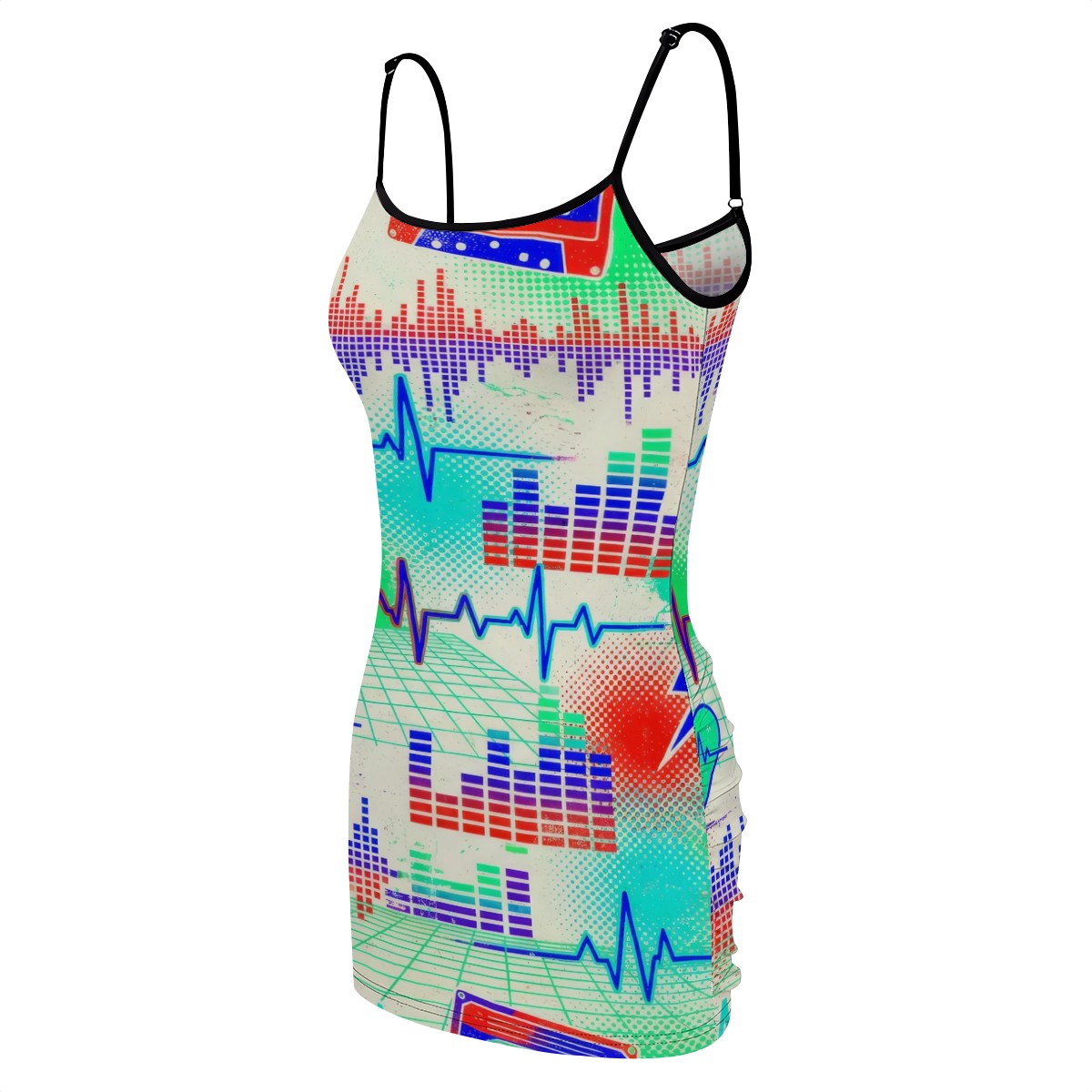 Red Heartbeat Line Bodycon Dress
