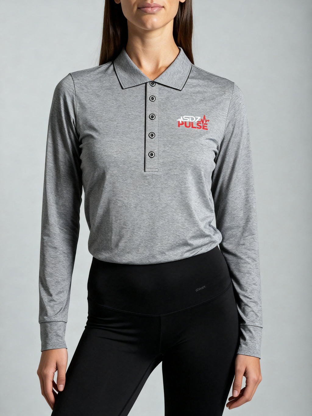 Long Sleeve Polo — on-model