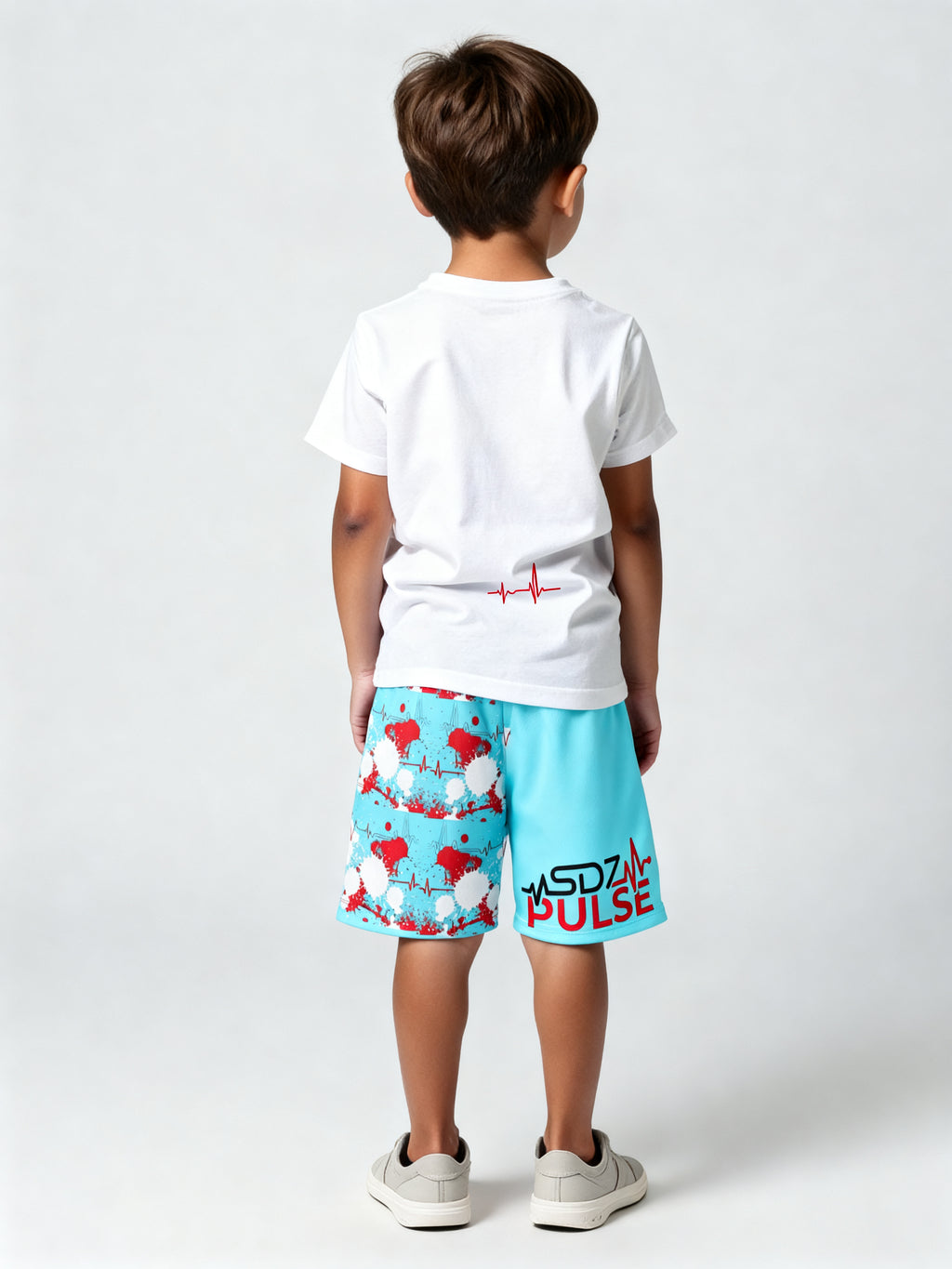 Youth Recycled Mesh Shorts — on-model